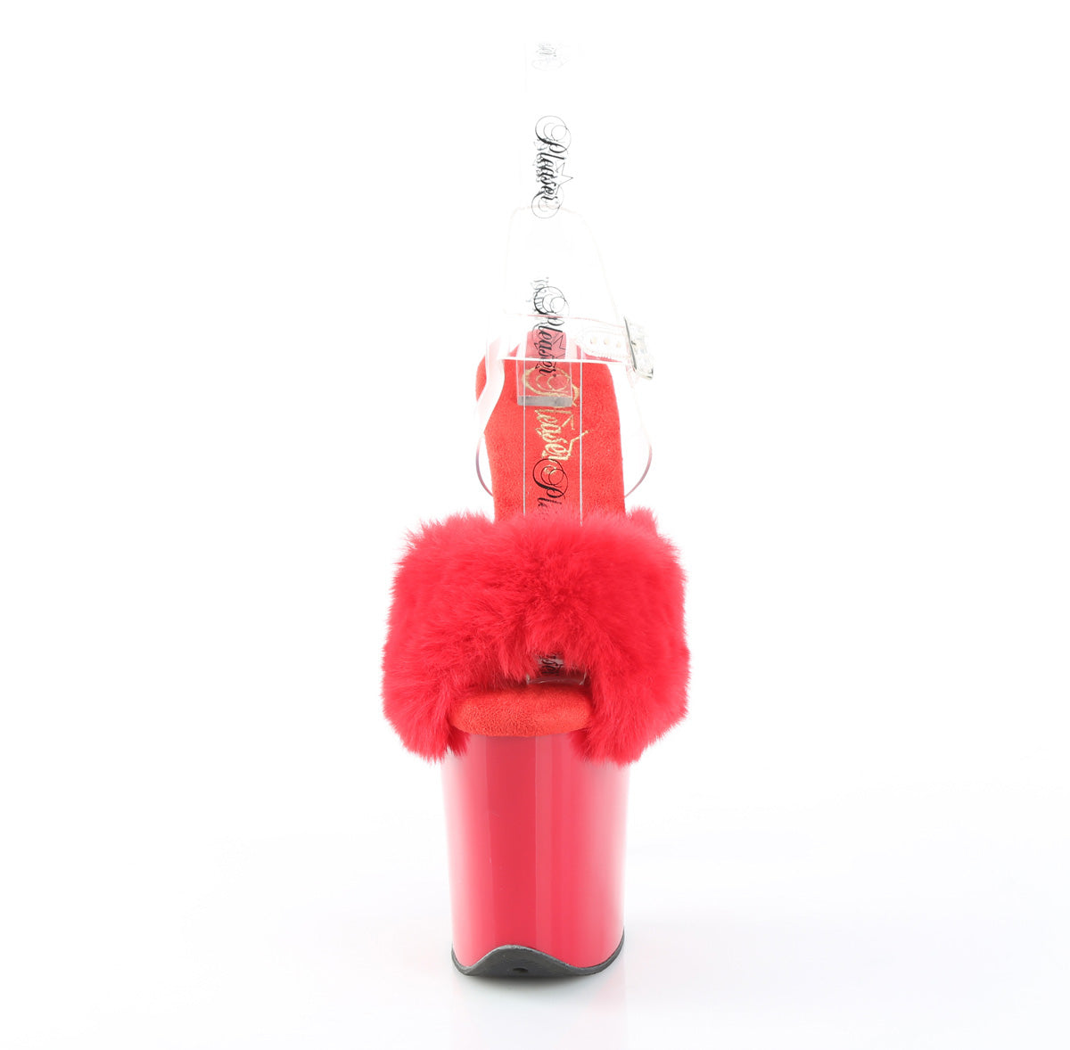 FLAMINGO-808FUR Pleaser Red 8 Inch Strippers Platform Shoes