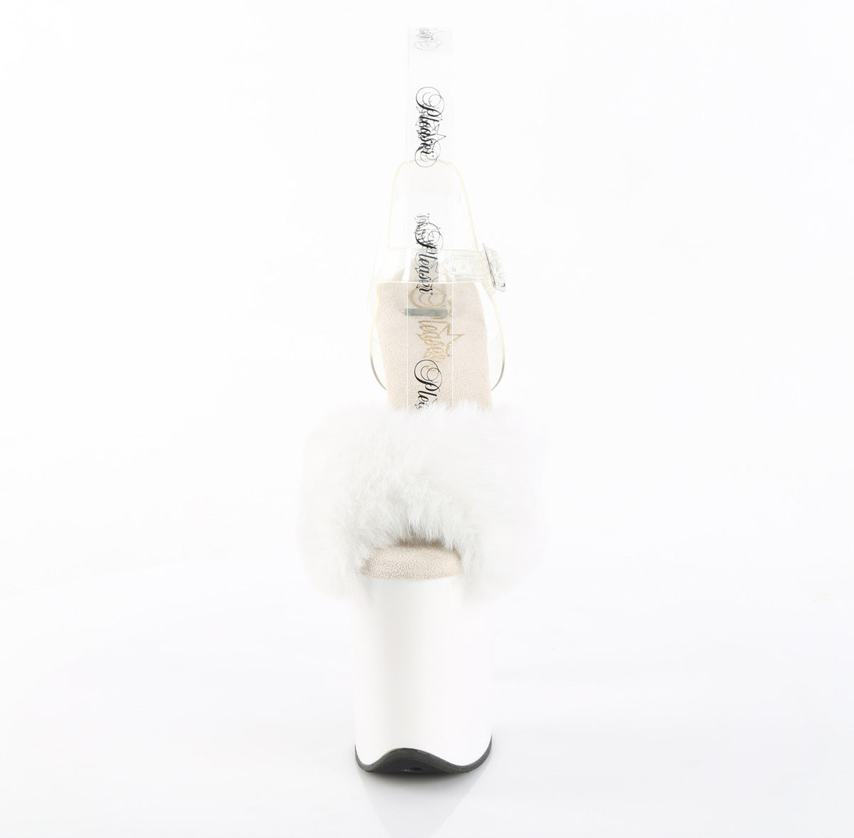 FLAMINGO-808FUR Pleaser White 8 Inch Exotic Dancing Platform Shoes