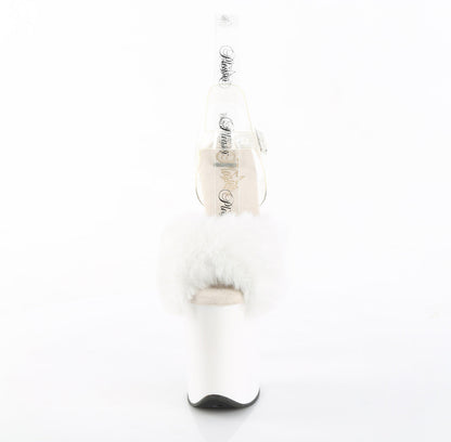 FLAMINGO-808FUR Pleaser White 8 Inch Exotic Dancing Platform Shoes