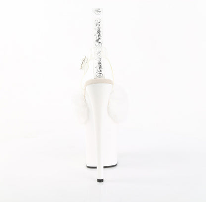 FLAMINGO-808FUR Pleaser White 8 Inch Exotic Dancing Platform Shoes