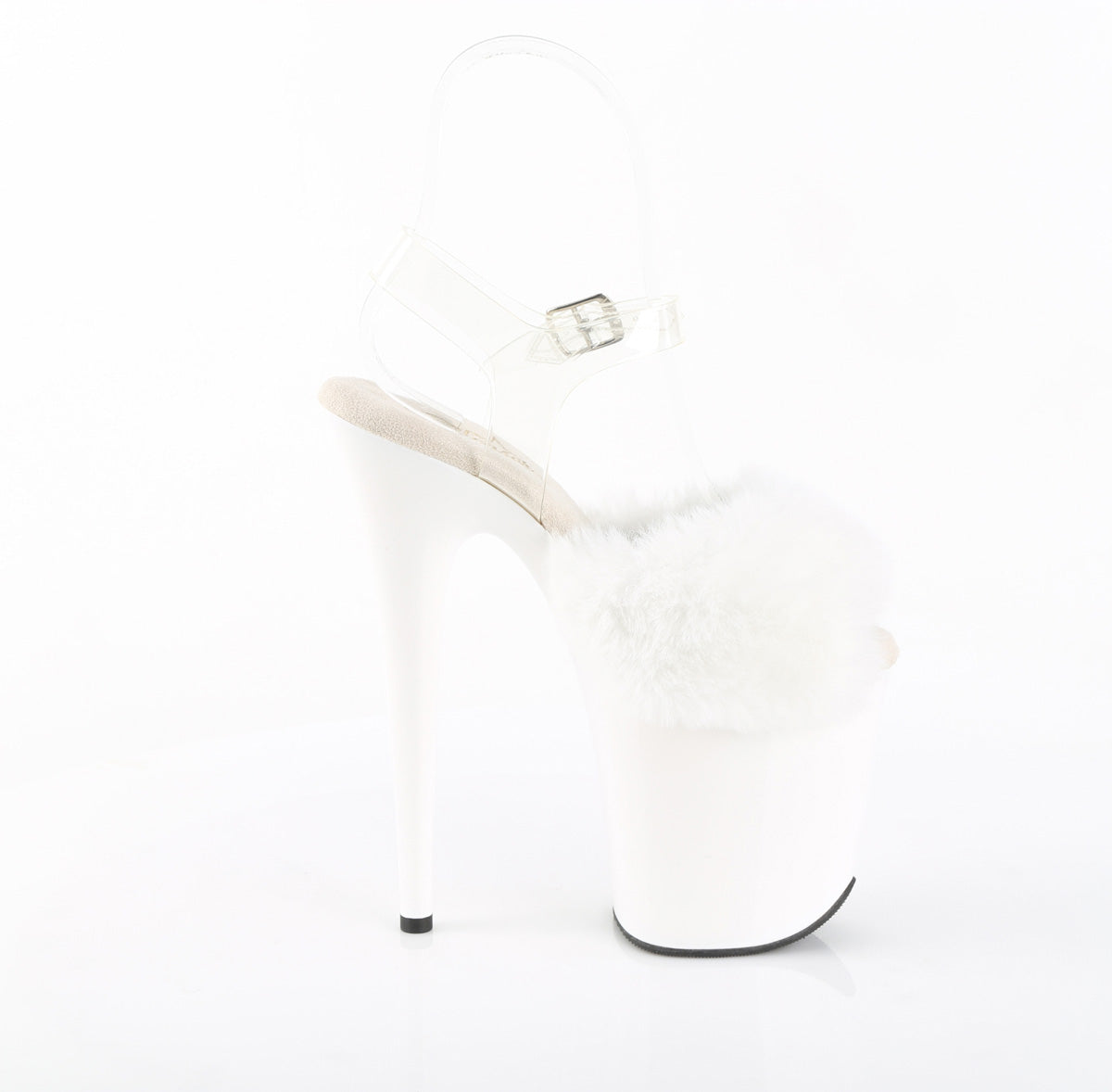 FLAMINGO-808FUR Pleaser White 8 Inch Exotic Dancing Platform Shoes