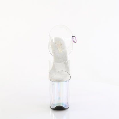 Pleaser FLAMINGO-808HT Clear / Holographic Tinted Platform Sandals - 8 Inch Heels