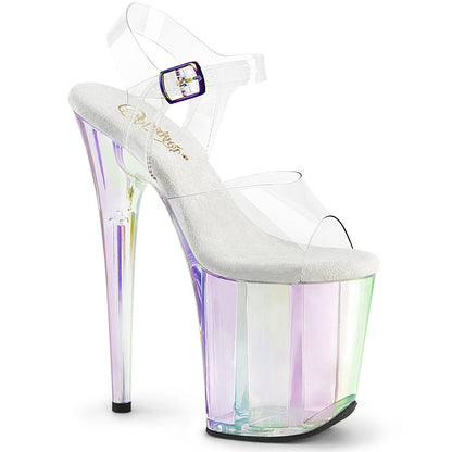 FLAMINGO-808HT Pleaser Tinted 8 Inch Pole Heels Platform Shoes Clr Holo Tinted