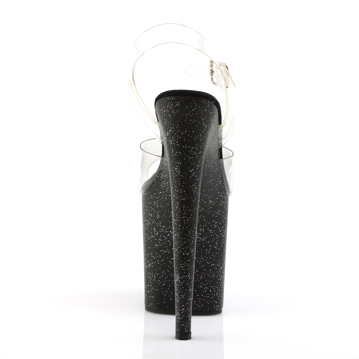 FLAMINGO-808MG Pleaser Clear Black 8 Inch Pole Dance Platform Shoes