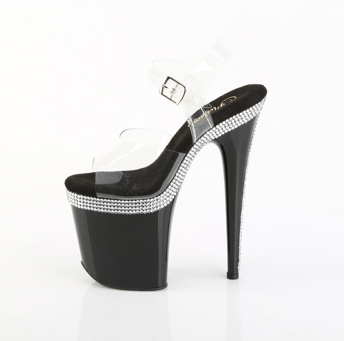 FLAMINGO-808MLS Pleaser Clear Black 8 Inch Exotic Dance Platform Shoes
