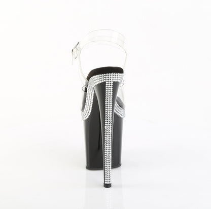 FLAMINGO-808MLS Pleaser Clear Black 8 Inch Exotic Dance Platform Shoes
