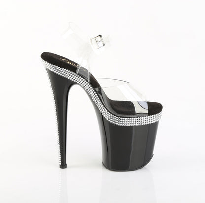 FLAMINGO-808MLS Pleaser Clear Black 8 Inch Exotic Dance Platform Shoes