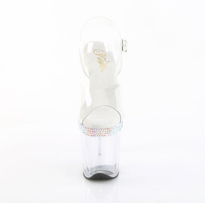 FLAMINGO-808MLS Pleaser Clear 8 Inch Strippers Platform Shoes