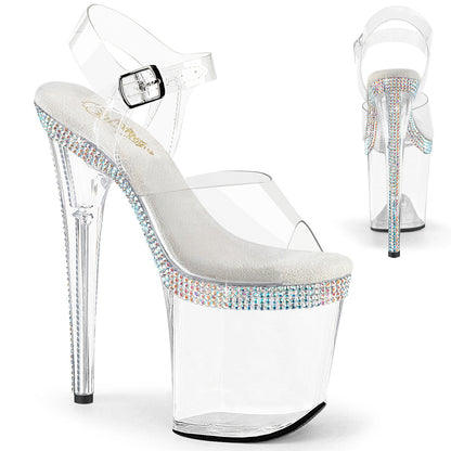 FLAMINGO-808MLS Pleaser Clear 8 Inch Strippers Platform Shoes
