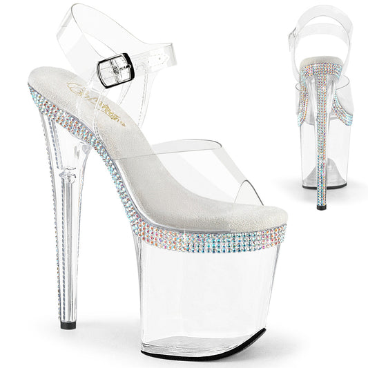 FLAMINGO-808MLS Pleaser Clear 8 Inch Strippers Platform Shoes