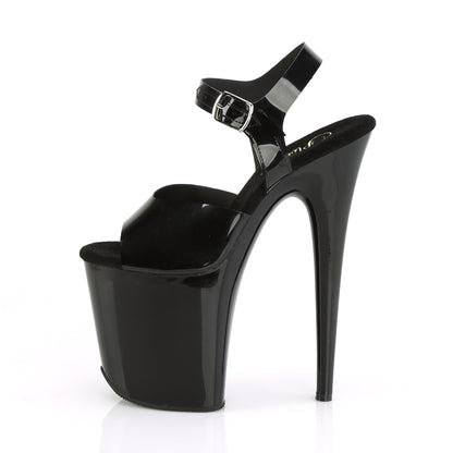 Pleaser FLAMINGO-808N Black (Jelly-Like) / Black Platform Sandals - 8 Inch Heels