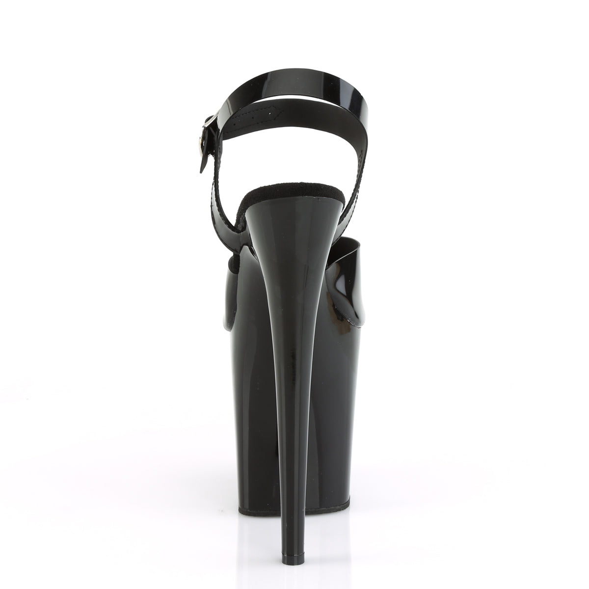 Pleaser FLAMINGO-808N Black (Jelly-Like) / Black Platform Sandals - 8 Inch Heels