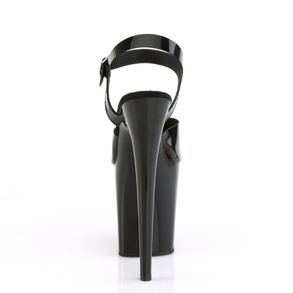 Pleaser FLAMINGO-808N Black (Jelly-Like) / Black Platform Sandals - 8 Inch Heels