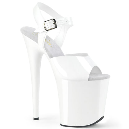 FLAMINGO-808N Pleaser White 8 Inch Platform Sexy Pole Heels