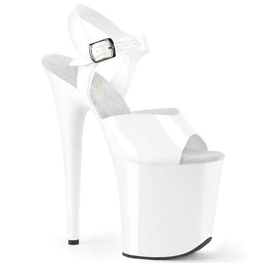 FLAMINGO-808N Pleaser White 8 Inch Platform Sexy Pole Heels