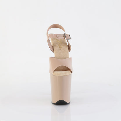 Pleaser FLAMINGO-808N Cream (Jelly-Like) / Cream Platform Sandals - 8 Inch Heels