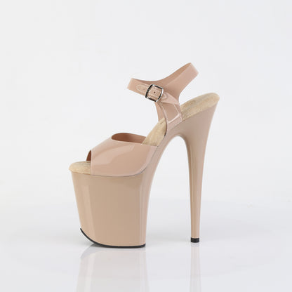 Pleaser FLAMINGO-808N Cream (Jelly-Like) / Cream Platform Sandals - 8 Inch Heels