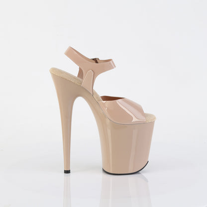 Pleaser FLAMINGO-808N Cream (Jelly-Like) / Cream Platform Sandals - 8 Inch Heels