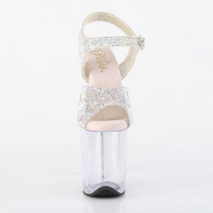 FLAMINGO-808N-RS Pleaser Silver 8 Inch Exotic Dance Platform Shoes