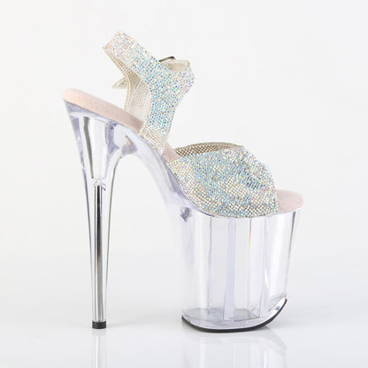 FLAMINGO-808N-RS Pleaser Silver 8 Inch Exotic Dance Platform Shoes