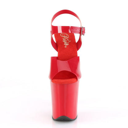 Pleaser FLAMINGO-808N Red (Jelly-Like) / Red Platform Sandals - 8 Inch Heels