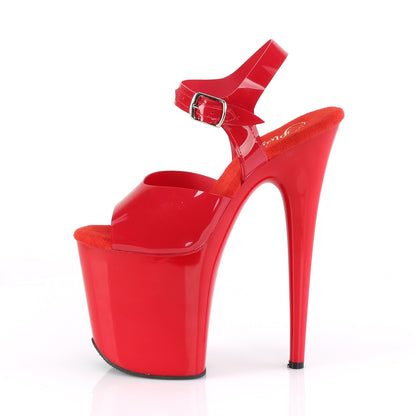 Pleaser FLAMINGO-808N Red (Jelly-Like) / Red Platform Sandals - 8 Inch Heels