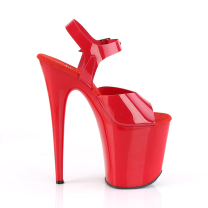 Pleaser FLAMINGO-808N Red (Jelly-Like) / Red Platform Sandals - 8 Inch Heels
