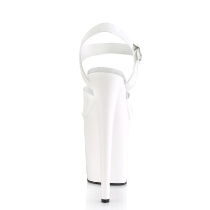 FLAMINGO-808N Pleaser White 8 Inch Platform Sexy Pole Heels