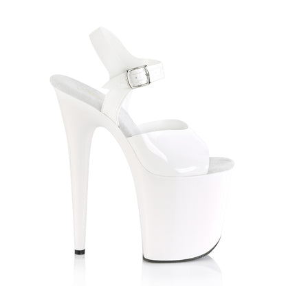 FLAMINGO-808N Pleaser White 8 Inch Platform Sexy Pole Heels