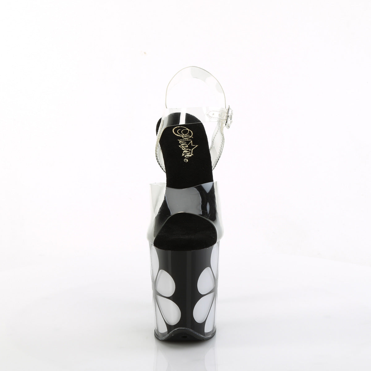 FLAMINGO-808NLHS Pleaser Clear Black 8 Inch Platform Sexy Pole Heels