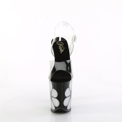 FLAMINGO-808NLHS Pleaser Clear Black 8 Inch Platform Sexy Pole Heels