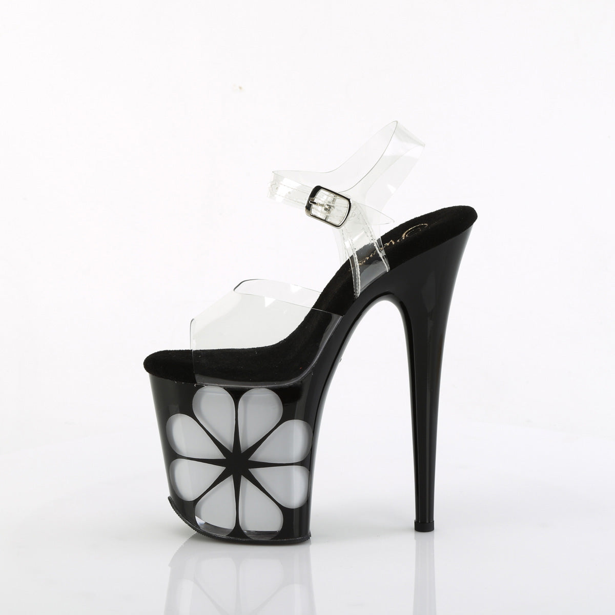 FLAMINGO-808NLHS Pleaser Clear Black 8 Inch Platform Sexy Pole Heels
