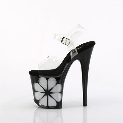 FLAMINGO-808NLHS Pleaser Clear Black 8 Inch Platform Sexy Pole Heels
