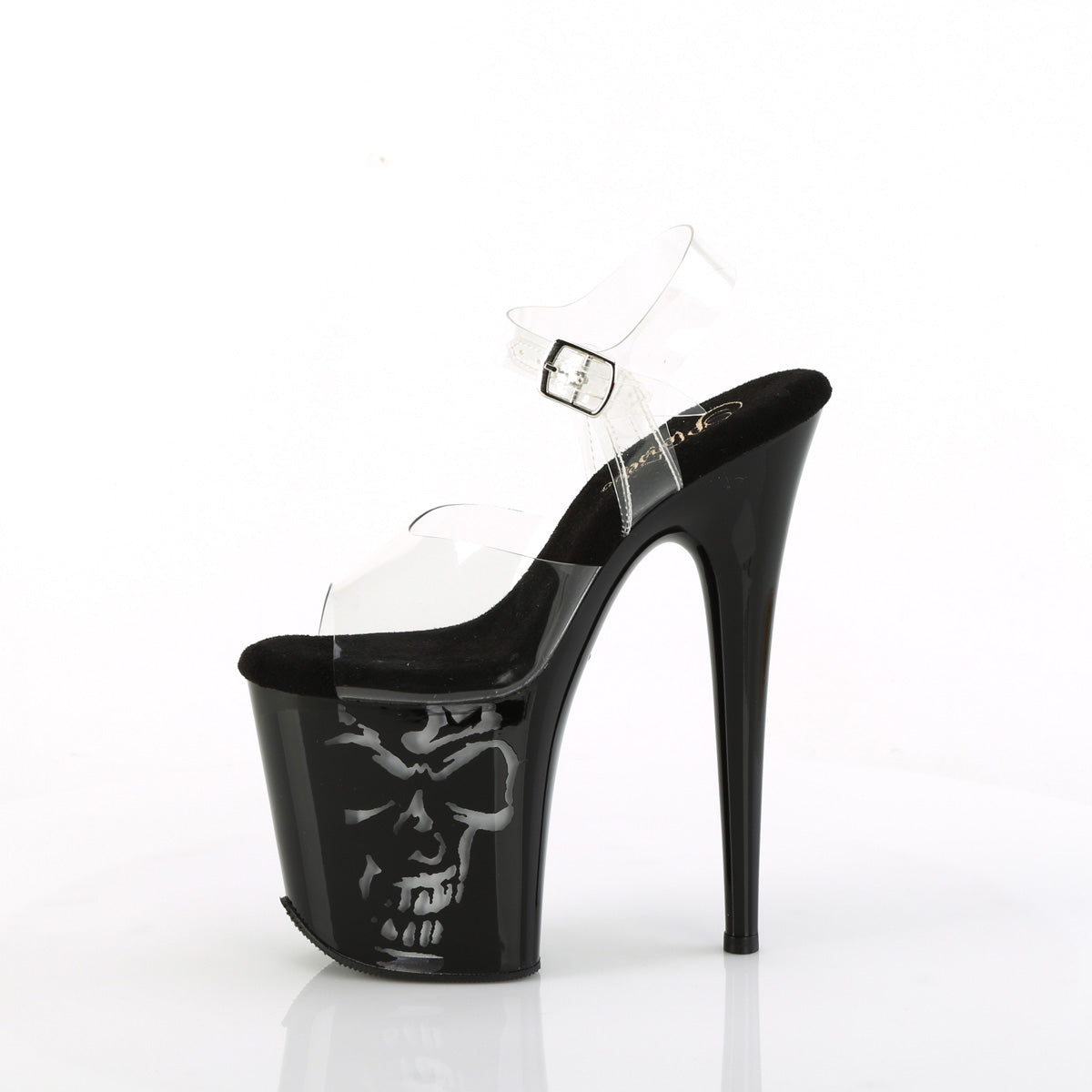 FLAMINGO-808NLSK Pleaser Clear Black 8 Inch High Dancers Pole Heels