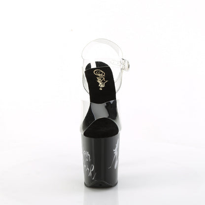 FLAMINGO-808NLTG Pleaser Clear Black 8 Inch Statement Dancer Pole Heels