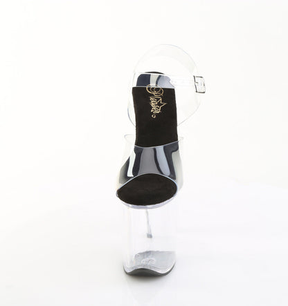 FLAMINGO-808PREM Pleaser Clear Black 8 Inch Platform Dancer Pole Heels