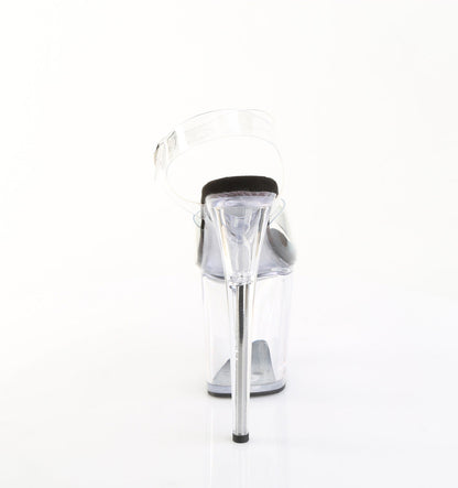FLAMINGO-808PREM Pleaser Clear Black 8 Inch Platform Dancer Pole Heels