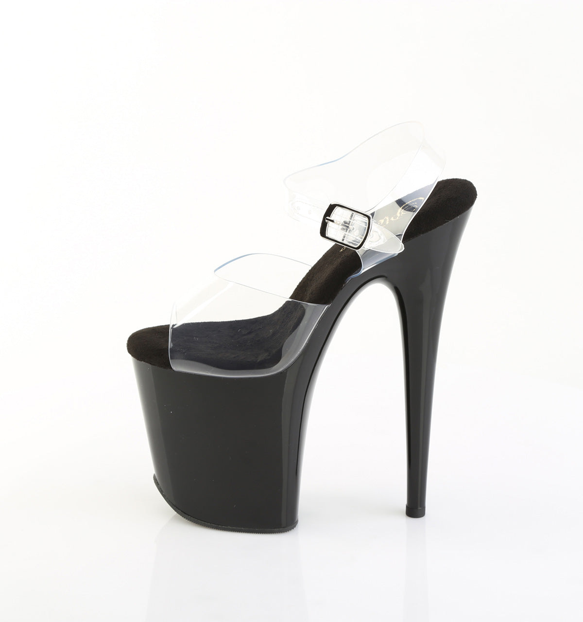 FLAMINGO-808PREM Pleaser Clear/Black Sexy Platform Shoes (Pole Dancing Heels)