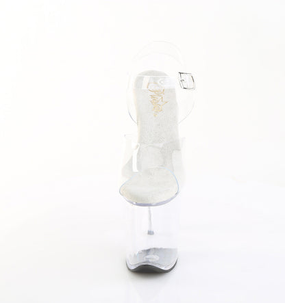 FLAMINGO-808PREM Pleaser Clear 8 Inch Statement Dancer Pole Heels