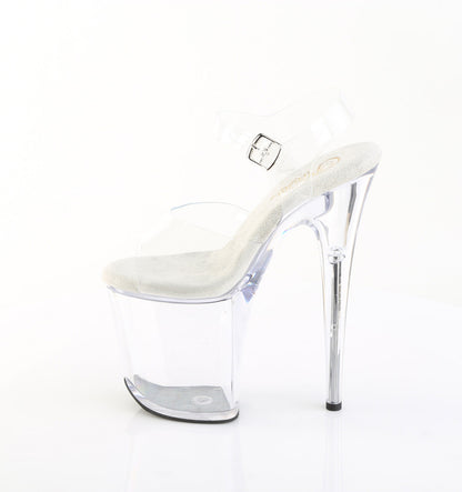 FLAMINGO-808PREM Pleaser Clear 8 Inch Statement Dancer Pole Heels