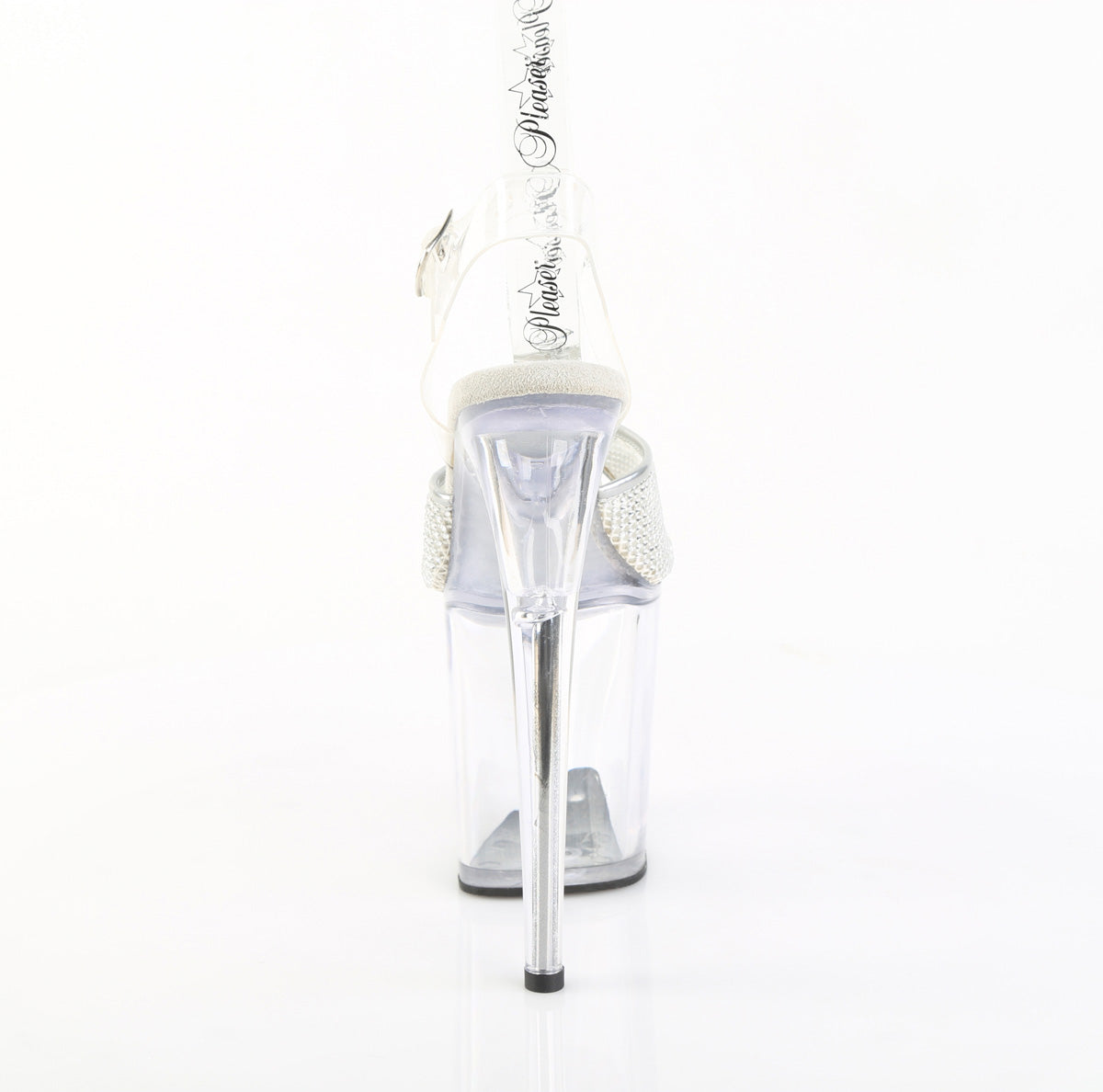 FLAMINGO-808PREM-RSN Pleaser Clear Silver 8 Inch Exotic Dancing Pole Heels