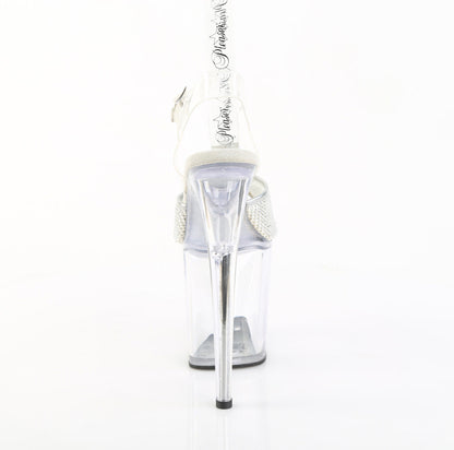 FLAMINGO-808PREM-RSN Pleaser Clear Silver 8 Inch Exotic Dancing Pole Heels