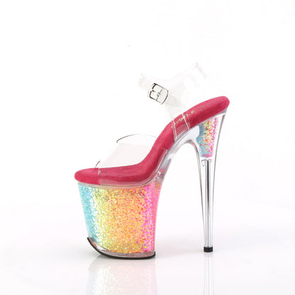 FLAMINGO-808RG-02 Pleaser Rainbow 8 Inch Platform Sexy Pole Heels
