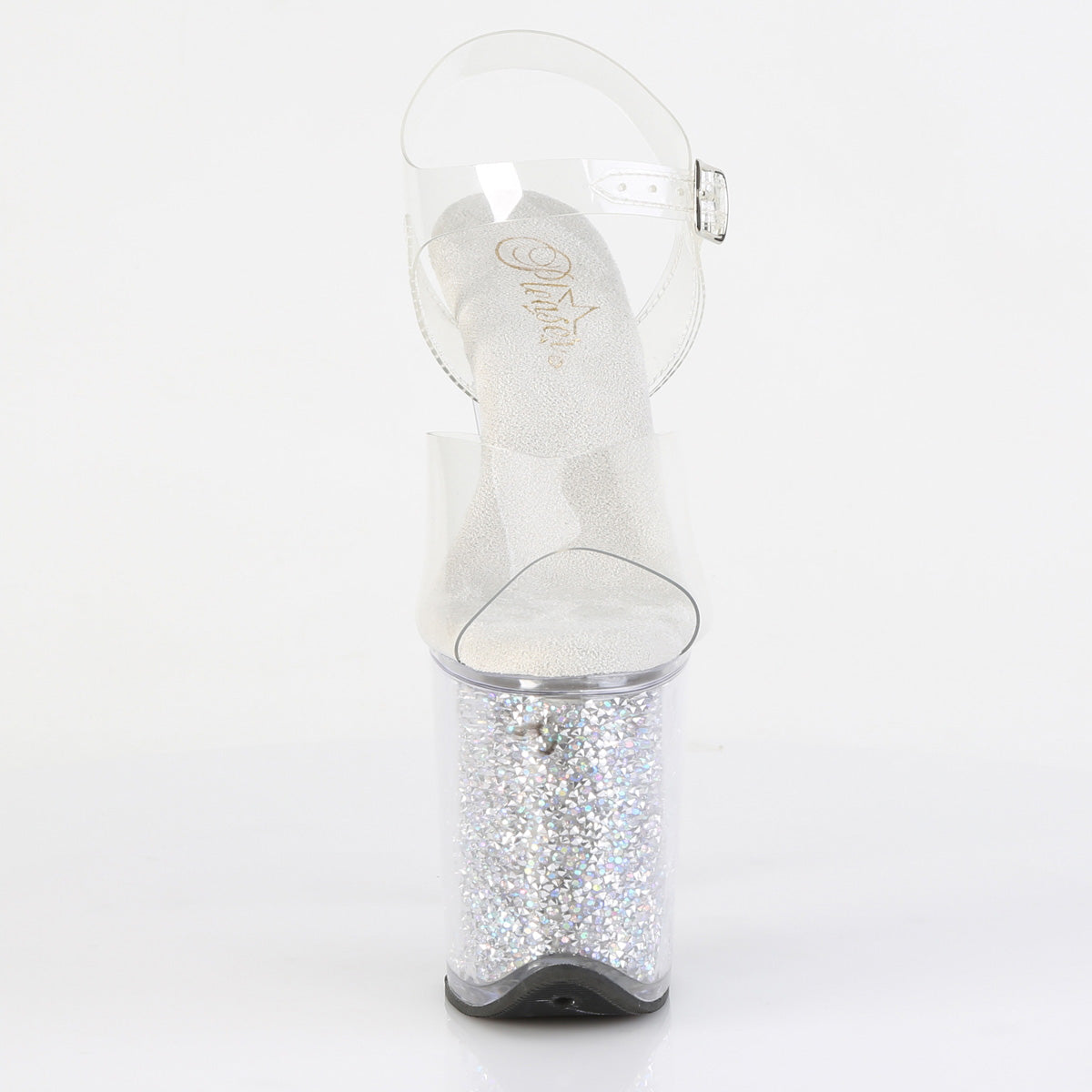 FLAMINGO-808RSI Pleaser Clear Bling 8 Inch Performance High Pole Heels