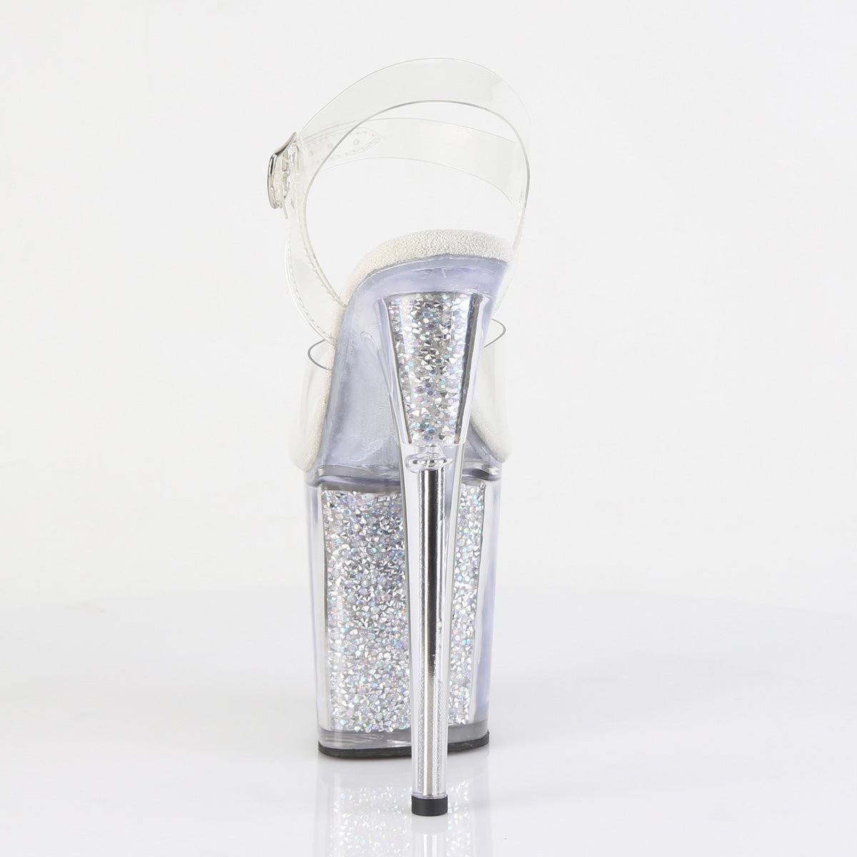 FLAMINGO-808RSI Pleaser Clear Bling 8 Inch Performance High Pole Heels