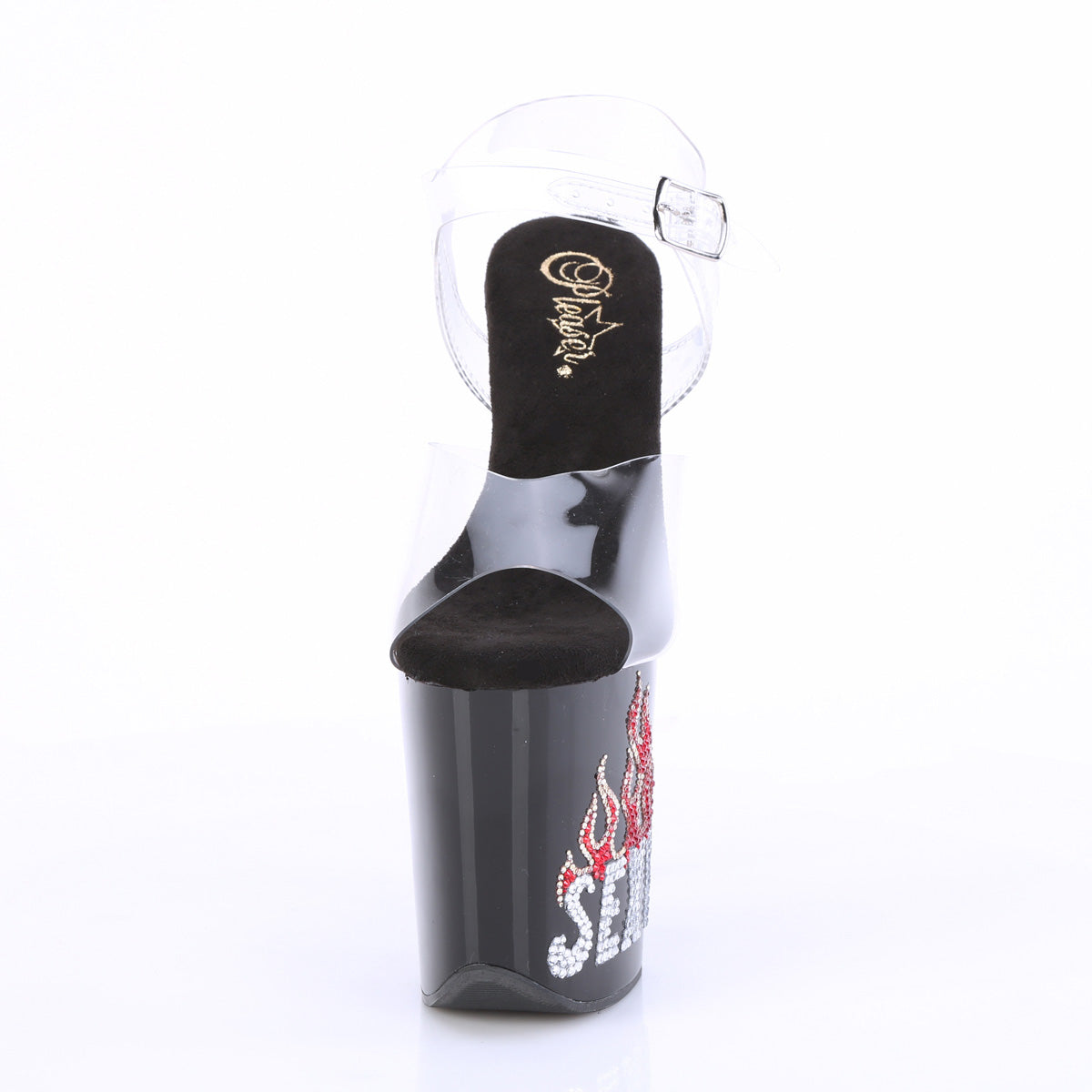 FLAMINGO-808SEXY Pleaser Clear Black 8 Inch Exotic Dancing Pole Heels