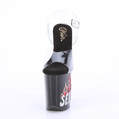 FLAMINGO-808SEXY Pleaser Clear Black 8 Inch Exotic Dancing Pole Heels