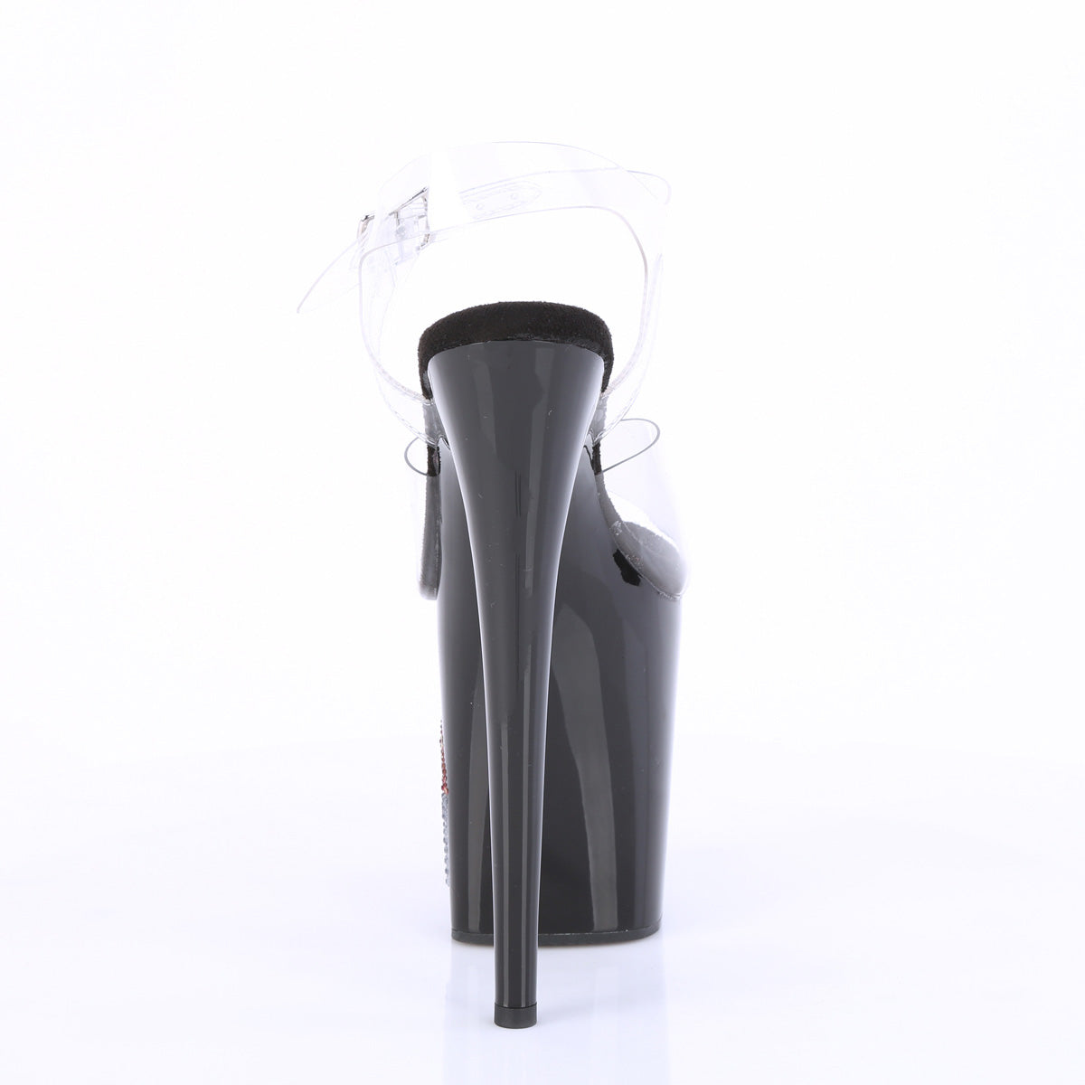 FLAMINGO-808SEXY Pleaser Clear Black 8 Inch Exotic Dancing Pole Heels