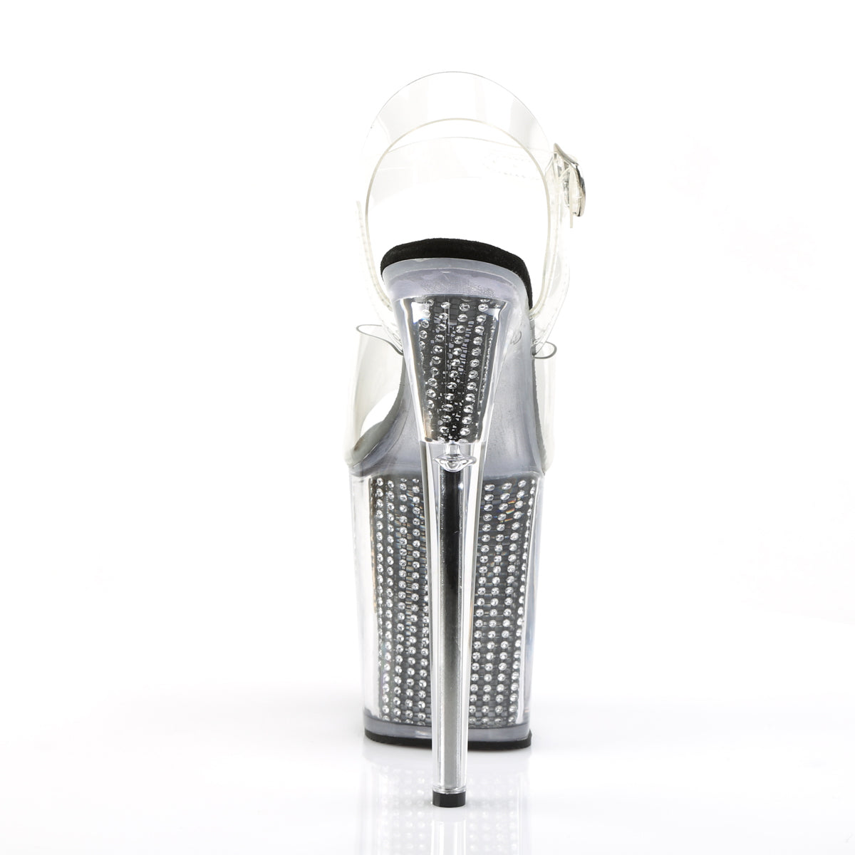 FLAMINGO-808SRS Pleaser Clear Black 8 Inch Sexy Platform Pole Heels
