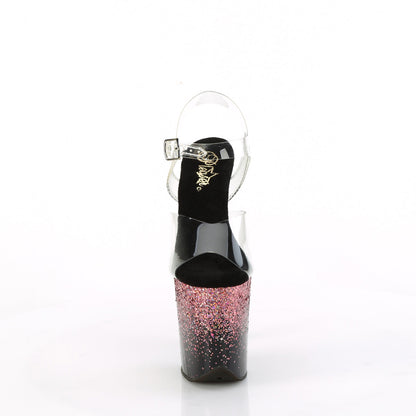 FLAMINGO-808SS Pleaser Pink Glitter 8 Inch High Dancers Pole Heels